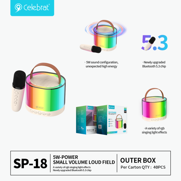 Celebrat SP-18 Portable Bluetooth Speaker with Microphone